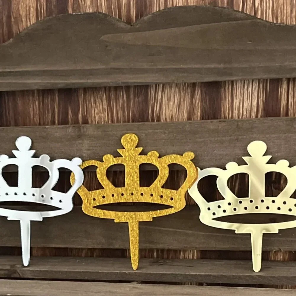 Plastic Crown Tiara Cake Topper Decorative Piece You Choose Color